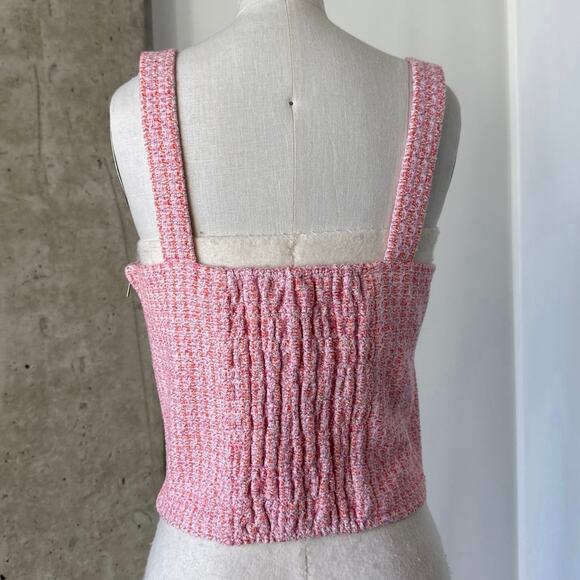 Maje Tweed Pink Top Size 2/M/38 - Picture 3 of 5